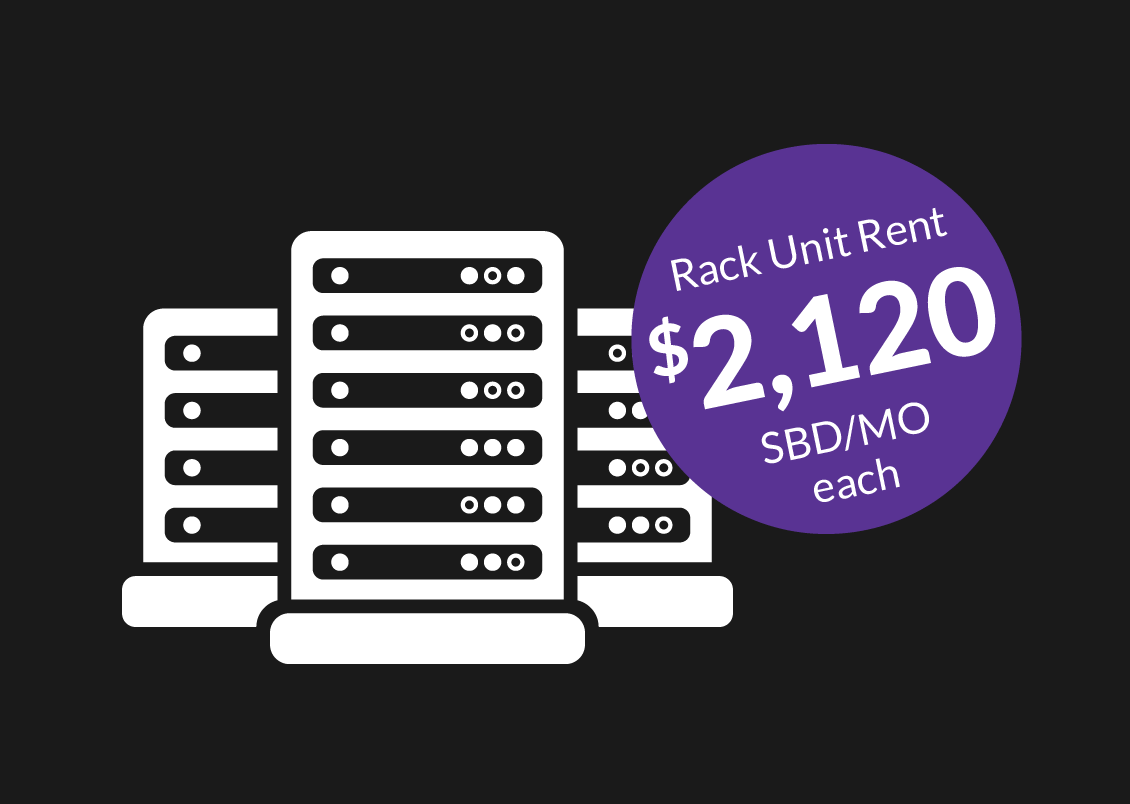 Rack Unit Rent $2,120 SBD/MO each